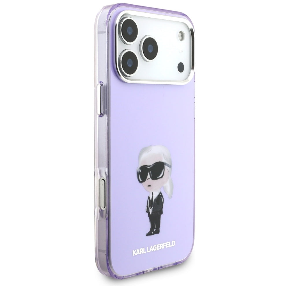 Калъф MagSafe за Apple iPhone 17 Pro Max, Karl Lagerfeld, IML Aquarelle Logo Karl, Лилав