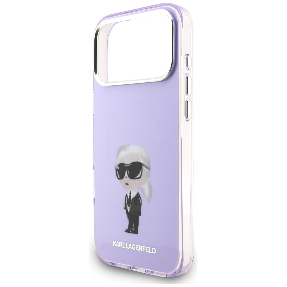 Калъф MagSafe за Apple iPhone 17 Pro Max, Karl Lagerfeld, IML Aquarelle Logo Karl, Лилав