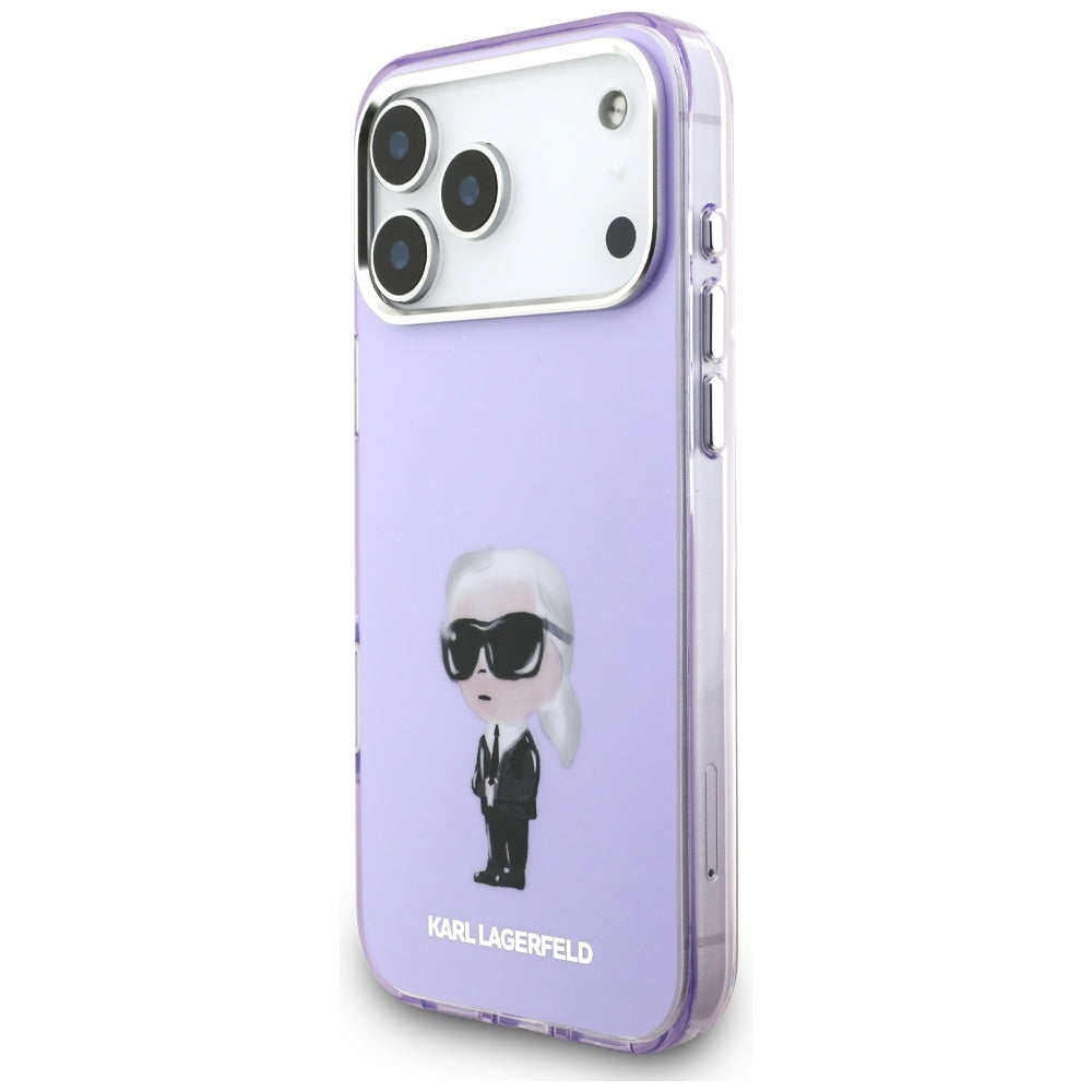 Калъф MagSafe за Apple iPhone 17 Pro Max, Karl Lagerfeld, IML Aquarelle Logo Karl, Лилав