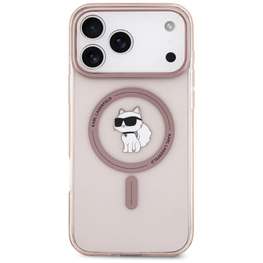 Калъф MagSafe за Apple iPhone 17 Pro Max, Karl Lagerfeld, IML Choupette, Розов