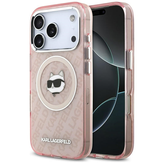 Калъф MagSafe за Apple iPhone 17 Pro Max, Karl Lagerfeld, IML Choupette`s Head, Розов