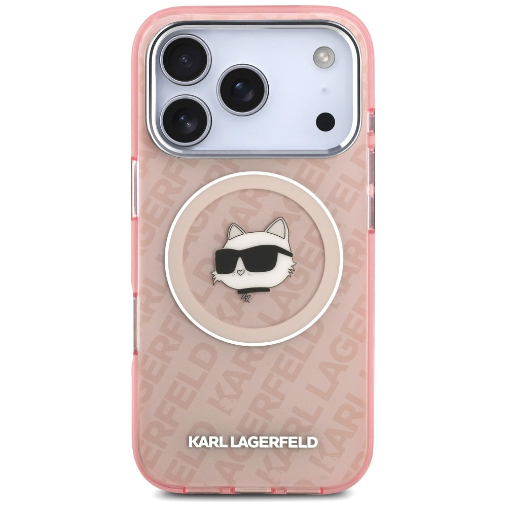 Калъф MagSafe за Apple iPhone 17 Pro Max, Karl Lagerfeld, IML Choupette`s Head, Розов