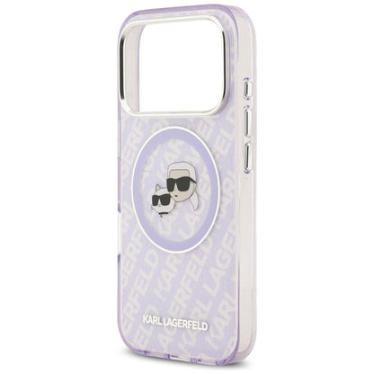 Калъф MagSafe за Apple iPhone 17 Pro Max, Karl Lagerfeld, IML Glitter Karl & Choupette`s Heads, Лилав