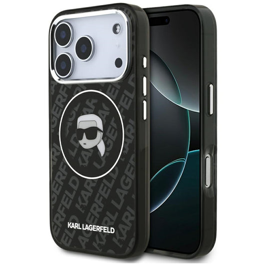 Калъф MagSafe за Apple iPhone 17 Pro Max, Karl Lagerfeld, IML Karl`s Head, Черен