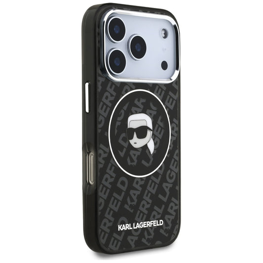 Калъф MagSafe за Apple iPhone 17 Pro Max, Karl Lagerfeld, IML Karl`s Head, Черен