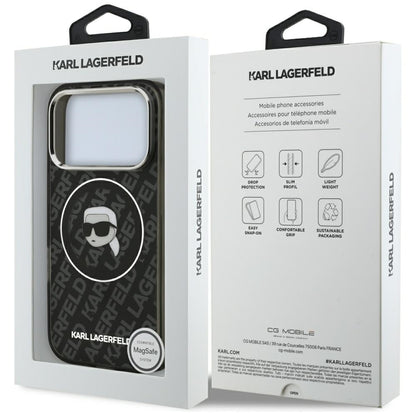 Калъф MagSafe за Apple iPhone 17 Pro Max, Karl Lagerfeld, IML Karl`s Head, Черен