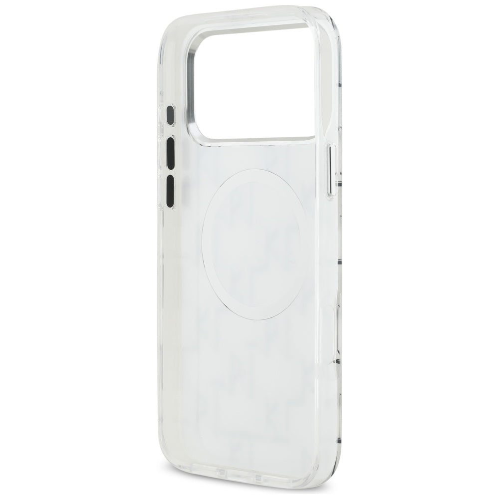 Калъф MagSafe за Apple iPhone 17 Pro Max, Karl Lagerfeld, IML KL Monogram, Бял