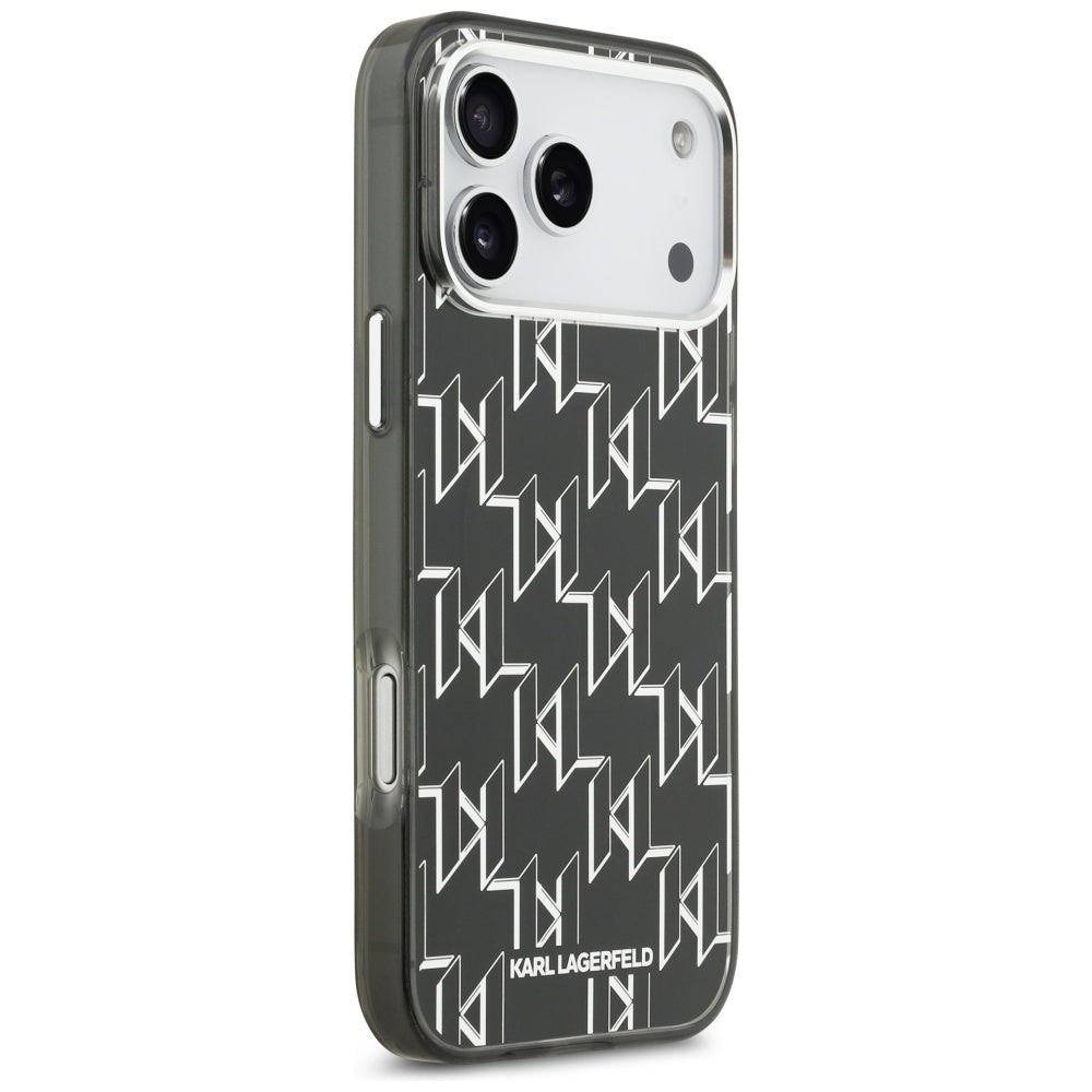 Калъф MagSafe за Apple iPhone 17 Pro Max, Karl Lagerfeld, IML KL Monogram, Черен