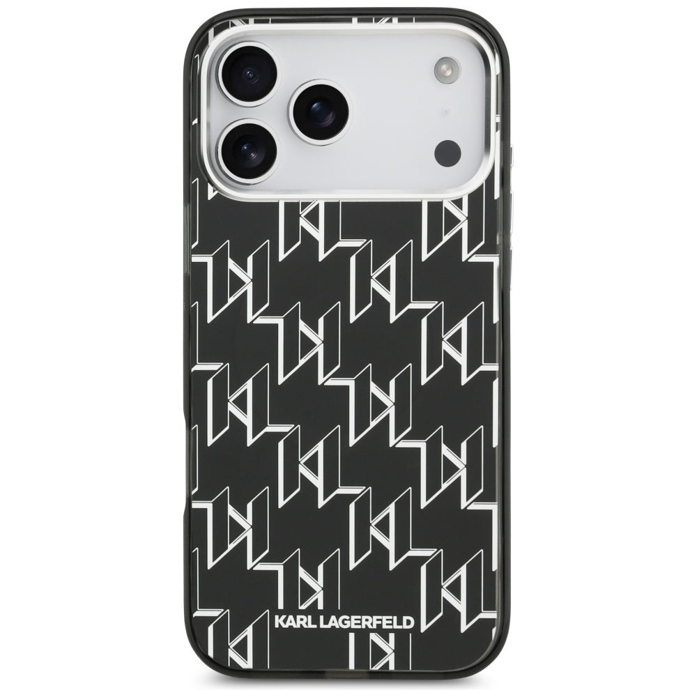 Калъф MagSafe за Apple iPhone 17 Pro Max, Karl Lagerfeld, IML KL Monogram, Черен