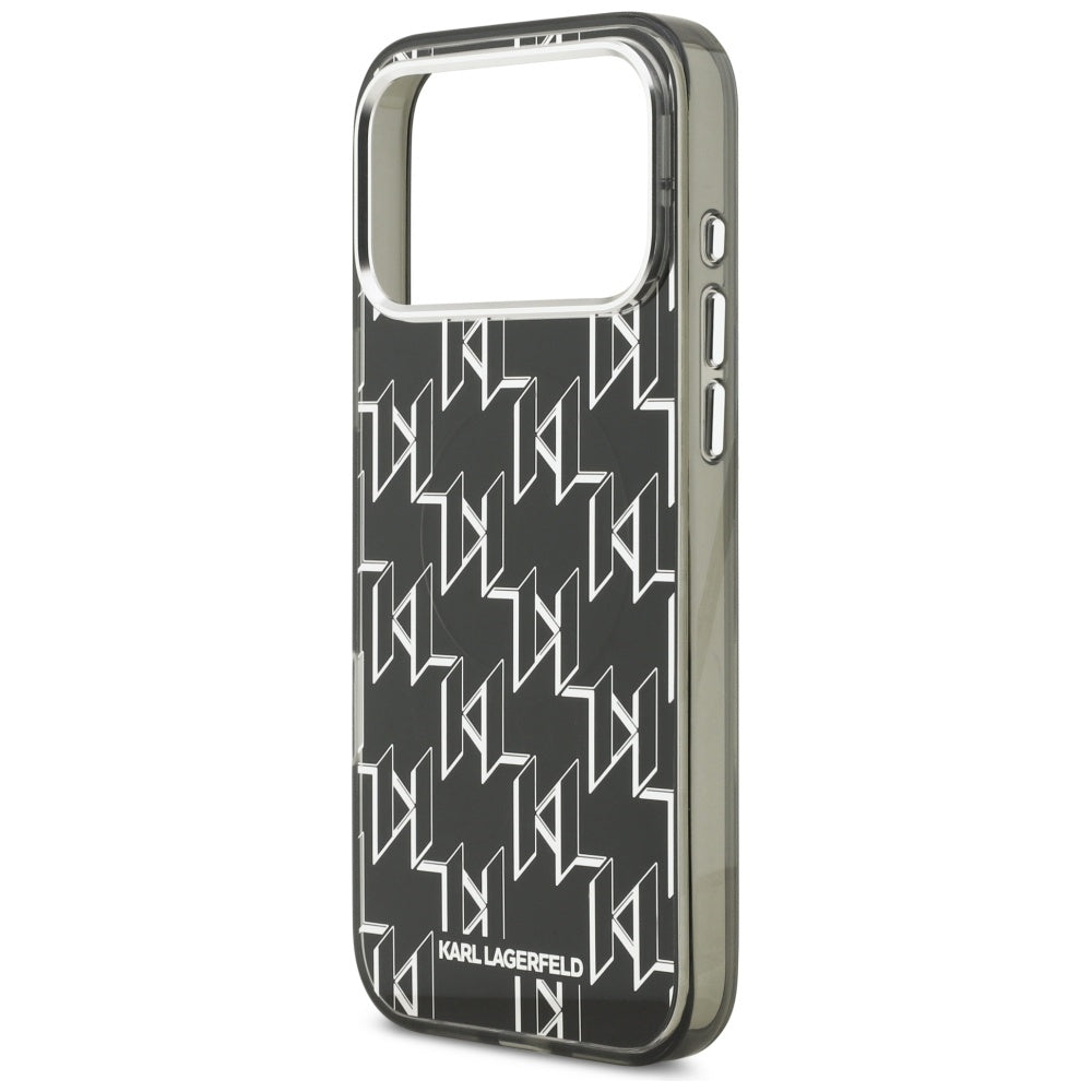 Калъф MagSafe за Apple iPhone 17 Pro Max, Karl Lagerfeld, IML KL Monogram, Черен