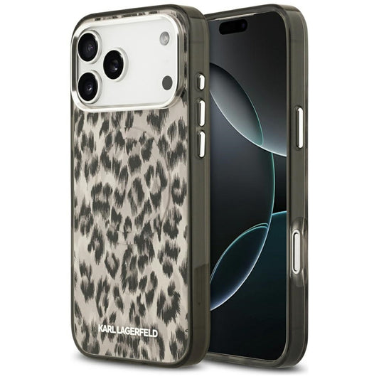 Калъф MagSafe за Apple iPhone 17 Pro Max, Karl Lagerfeld, IML Leopard Pattern, Кафяв