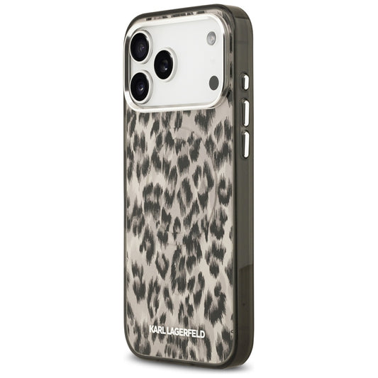 Калъф MagSafe за Apple iPhone 17 Pro Max, Karl Lagerfeld, IML Leopard Pattern, Кафяв