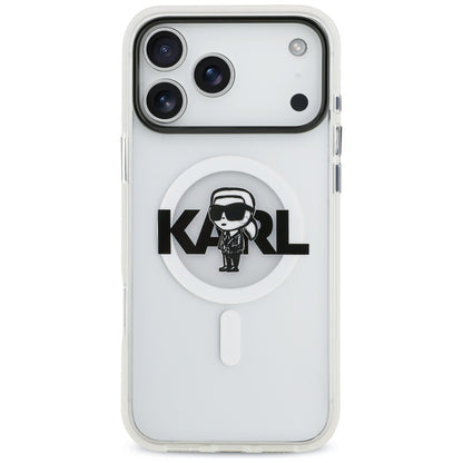 Калъф MagSafe за Apple iPhone 17 Pro Max, Karl Lagerfeld, IML Sketch Logo Karl, Прозрачен