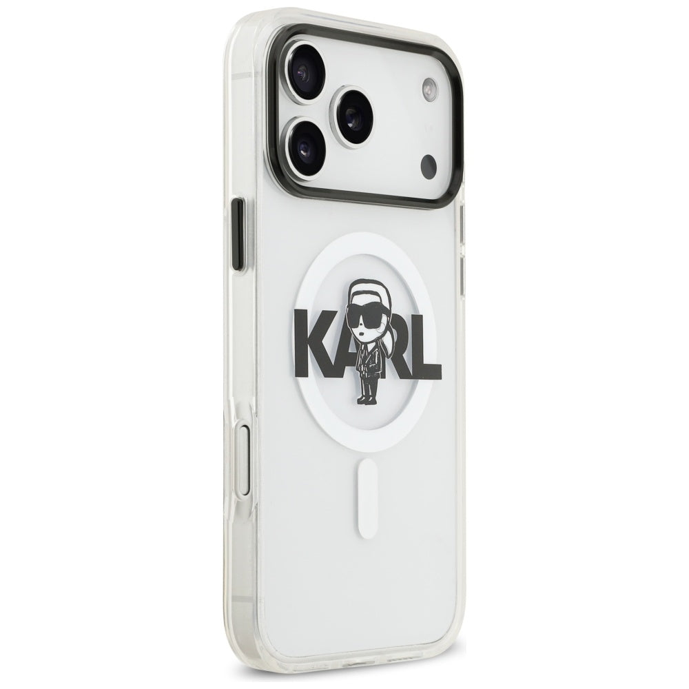 Калъф MagSafe за Apple iPhone 17 Pro Max, Karl Lagerfeld, IML Sketch Logo Karl, Прозрачен