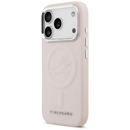 MagSafe Case for Apple iPhone 17 Pro Max, Karl Lagerfeld, Initial & Metal Logo, Pink
