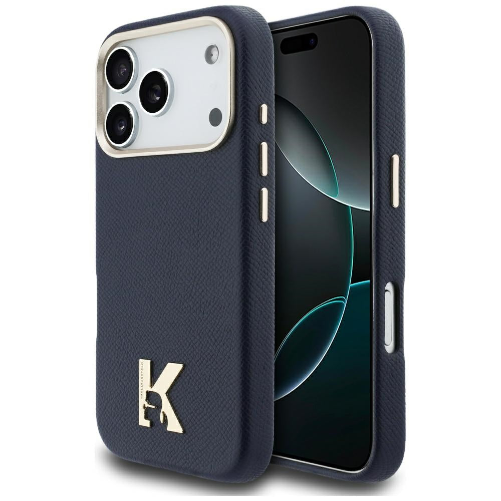 Калъф MagSafe за Apple iPhone 17 Pro Max, Karl Lagerfeld, Karl Head Logo, Син
