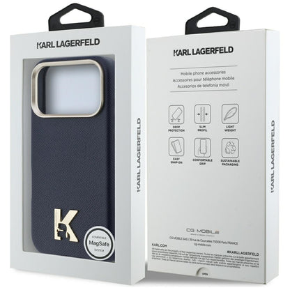 Калъф MagSafe за Apple iPhone 17 Pro Max, Karl Lagerfeld, Karl Head Logo, Син