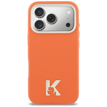 Калъф MagSafe за Apple iPhone 17 Pro Max, Karl Lagerfeld, лого Karl Head, оранжев.