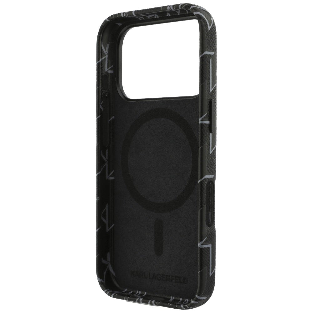 Калъф MagSafe за Apple iPhone 17 Pro Max, Karl Lagerfeld, KL Monogram Logo, Черен