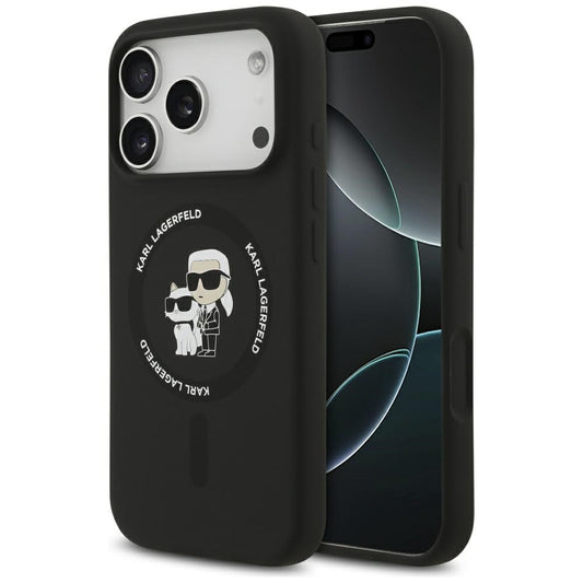 Калъф MagSafe за Apple iPhone 17 Pro Max, Karl Lagerfeld, Ring Karl & Choupette, Черен
