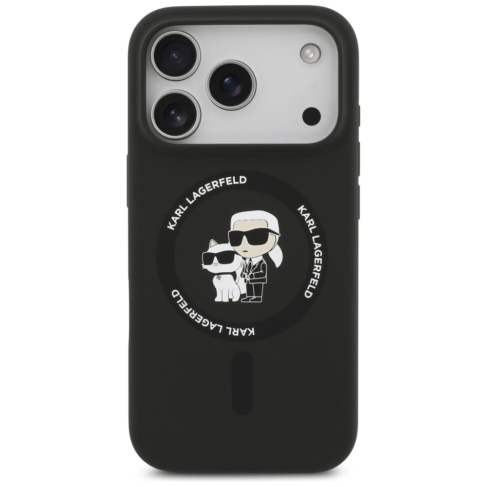 Калъф MagSafe за Apple iPhone 17 Pro Max, Karl Lagerfeld, Ring Karl & Choupette, Черен