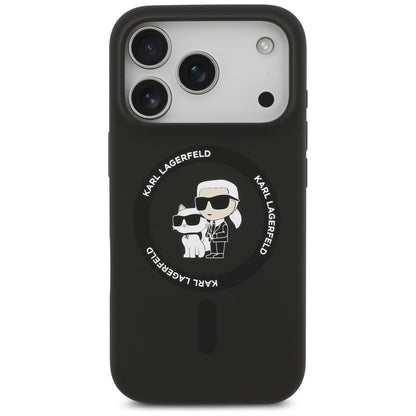 Калъф MagSafe за Apple iPhone 17 Pro Max, Karl Lagerfeld, Ring Karl & Choupette, Черен