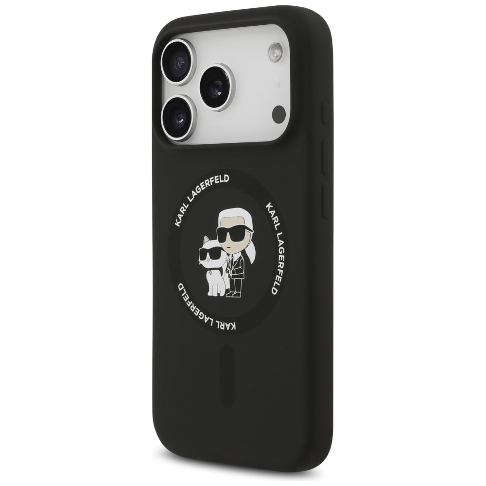 Калъф MagSafe за Apple iPhone 17 Pro Max, Karl Lagerfeld, Ring Karl & Choupette, Черен