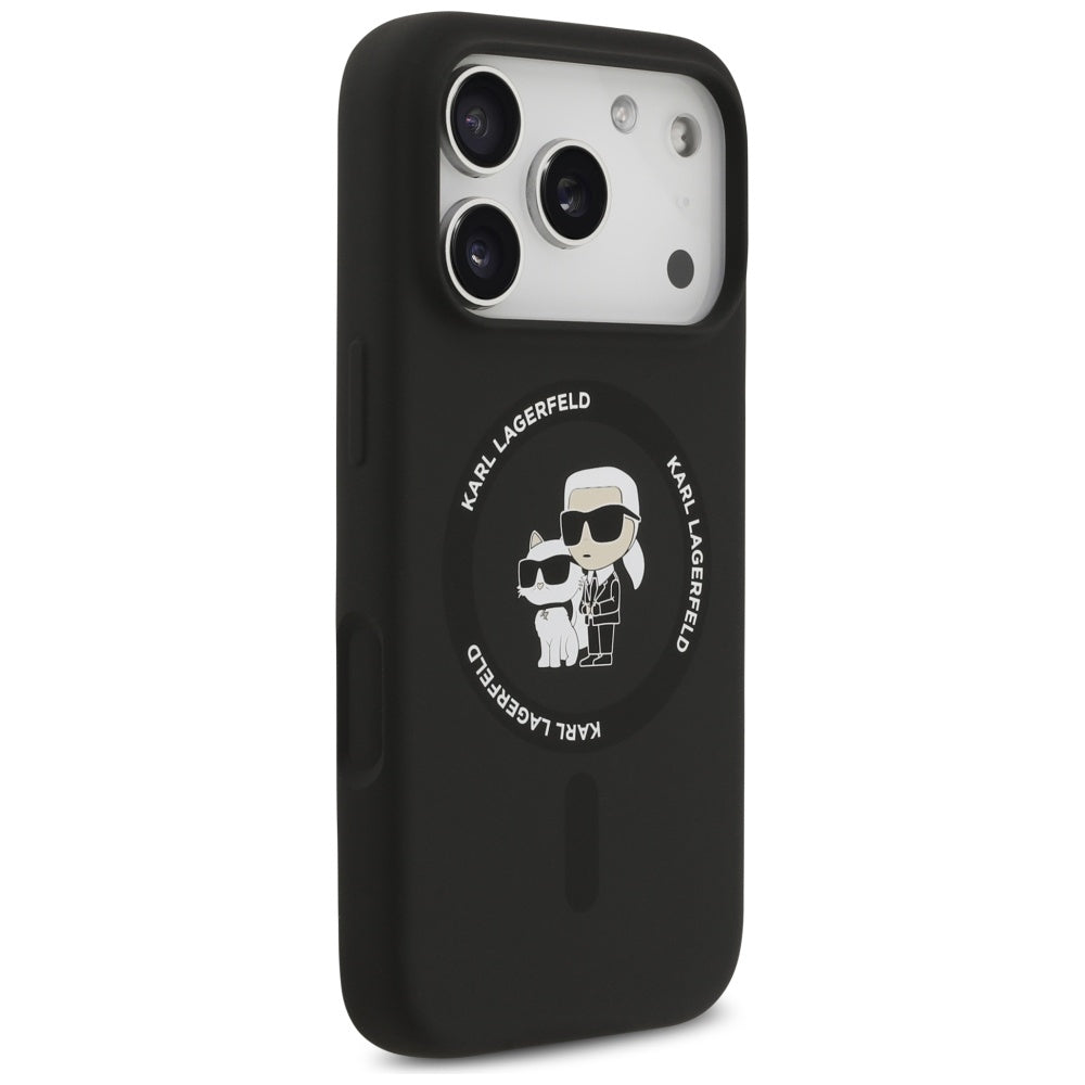Калъф MagSafe за Apple iPhone 17 Pro Max, Karl Lagerfeld, Ring Karl & Choupette, Черен