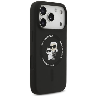 Калъф MagSafe за Apple iPhone 17 Pro Max, Karl Lagerfeld, Ring Karl & Choupette, Черен