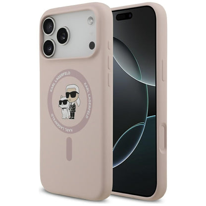 Калъф MagSafe за Apple iPhone 17 Pro Max, Karl Lagerfeld, Ring Karl & Choupette, Розов