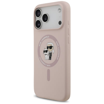 Калъф MagSafe за Apple iPhone 17 Pro Max, Karl Lagerfeld, Ring Karl & Choupette, Розов