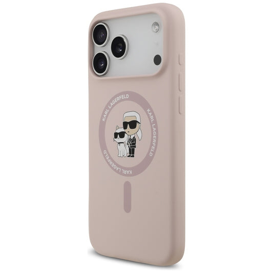 Калъф MagSafe за Apple iPhone 17 Pro Max, Karl Lagerfeld, Ring Karl & Choupette, Розов