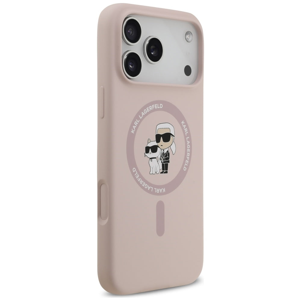 Калъф MagSafe за Apple iPhone 17 Pro Max, Karl Lagerfeld, Ring Karl & Choupette, Розов