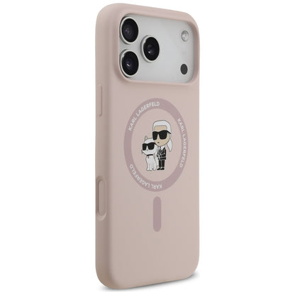 Калъф MagSafe за Apple iPhone 17 Pro Max, Karl Lagerfeld, Ring Karl & Choupette, Розов