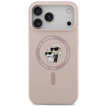Калъф MagSafe за Apple iPhone 17 Pro Max, Karl Lagerfeld, Ring Karl & Choupette, Розов