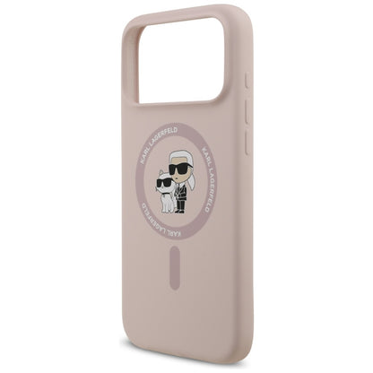 Калъф MagSafe за Apple iPhone 17 Pro Max, Karl Lagerfeld, Ring Karl & Choupette, Розов