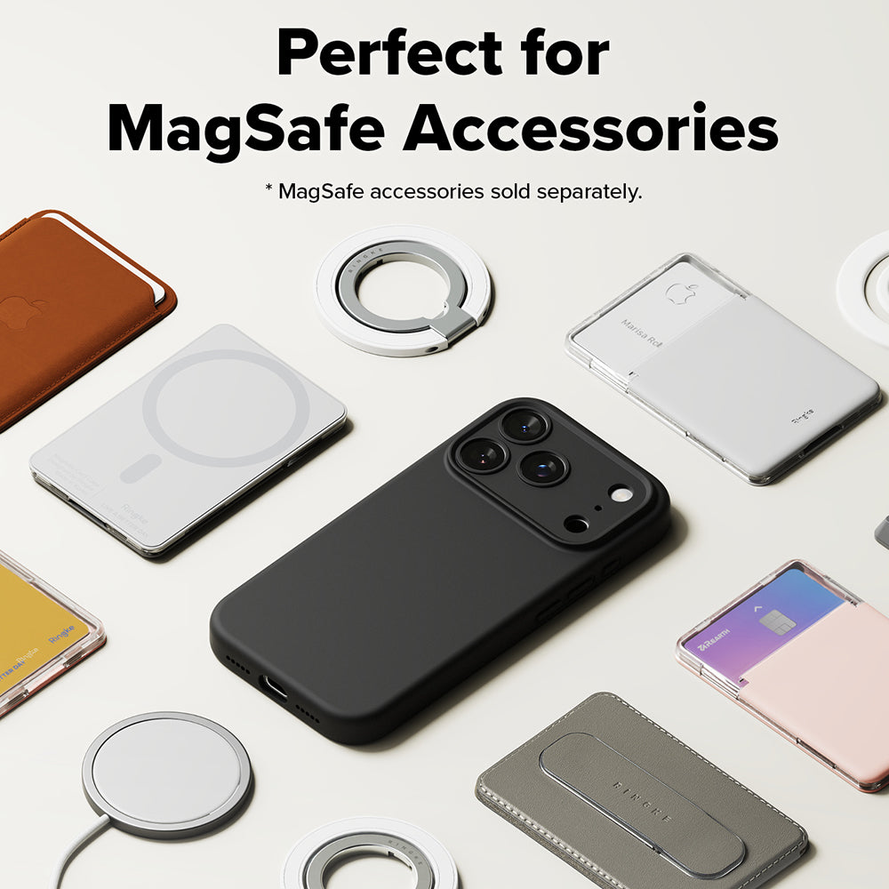 Калъф MagSafe за Apple iPhone 17 Pro Max, Ringke, Силикон, Черен