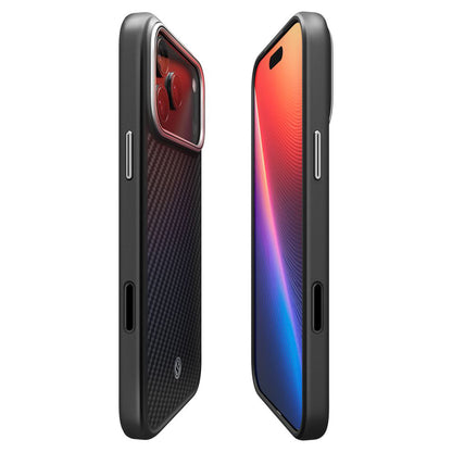 Калъф MagSafe за Apple iPhone 17 Pro Max, Spigen, Enzo Aramid T, Черен Сребрист