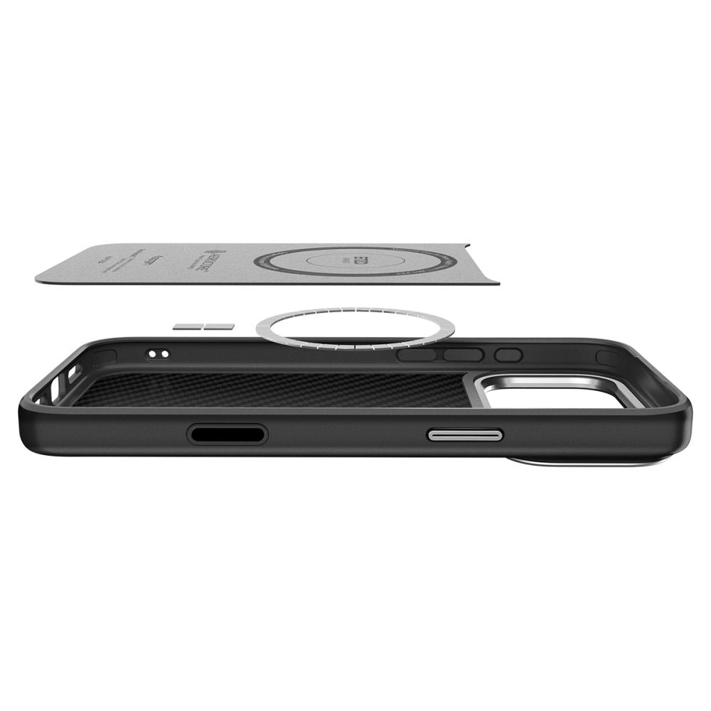 Калъф MagSafe за Apple iPhone 17 Pro Max, Spigen, Enzo Aramid T, Черен Сребрист