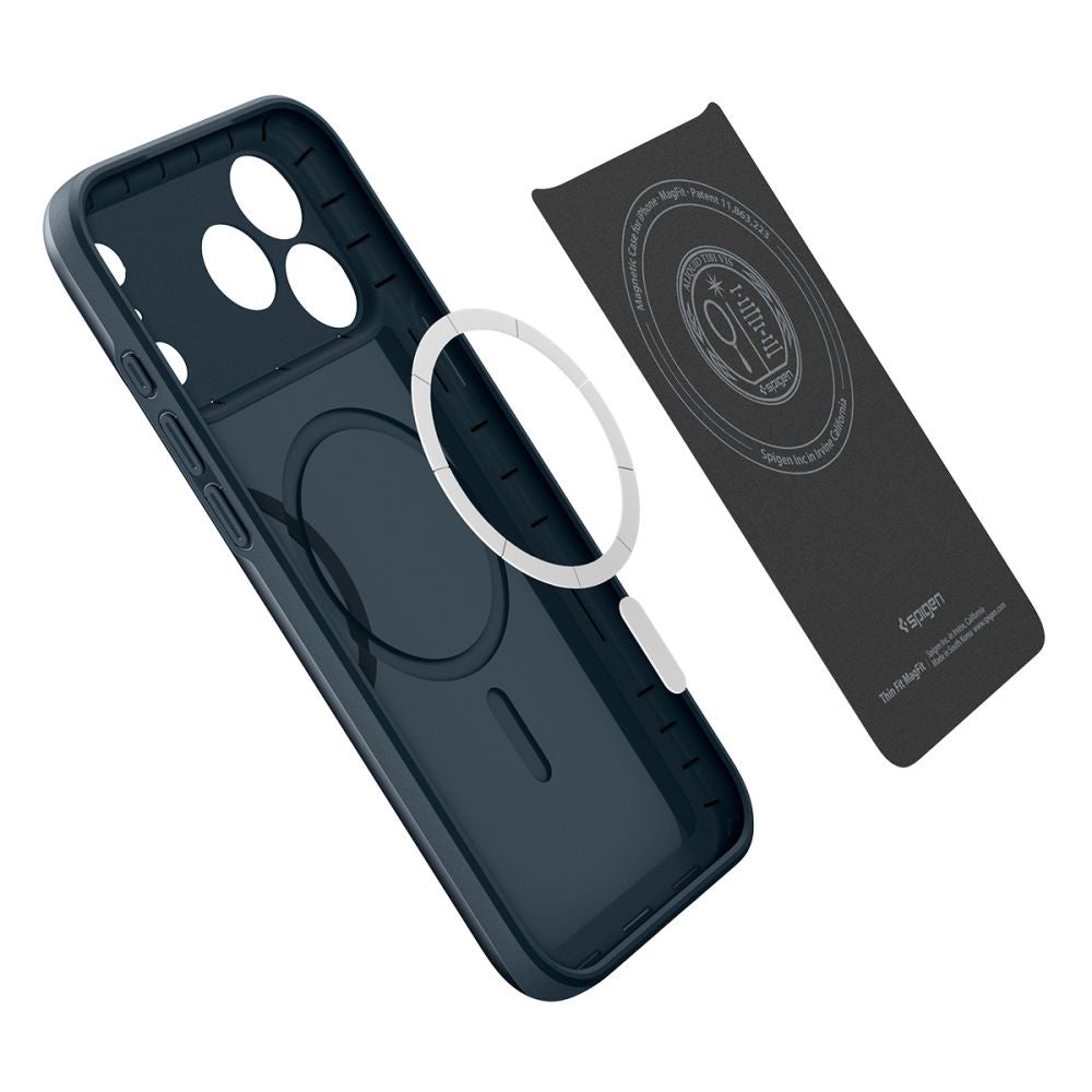 Калъф MagSafe за Apple iPhone 17 Pro Max, Spigen, Thin Fit, Син ACS10277
