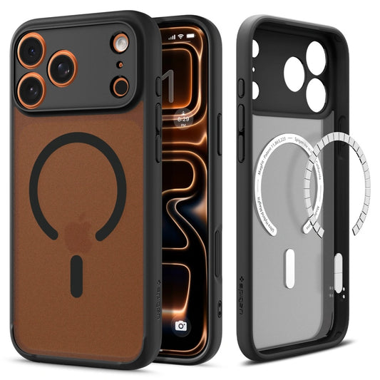 Калъф MagSafe за Apple iPhone 17 Pro Max, Spigen, Ultra Hybrid, Сатенено черен