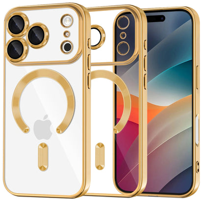 Калъф MagSafe за Apple iPhone 17 Pro Max, Techsuit, Luxury Crystal, Златист