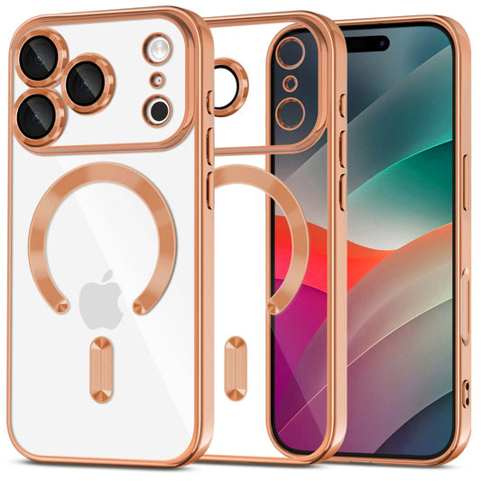 Калъф MagSafe за Apple iPhone 17 Pro Max, Techsuit, Luxury Crystal, Оранжев