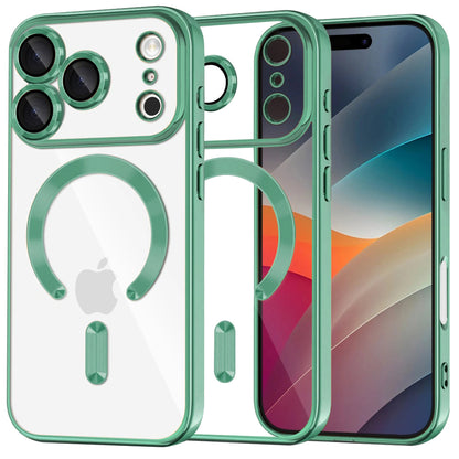 Калъф MagSafe за Apple iPhone 17 Pro Max, Techsuit, Luxury Crystal, Светлозелен