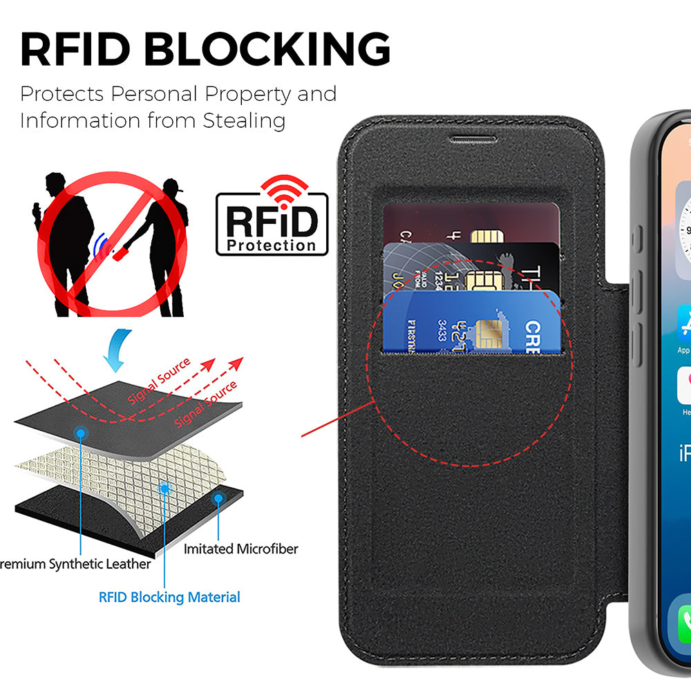 Калъф MagSafe за Apple iPhone 17 Pro Max, Techsuit, SmartMag Book, Розов