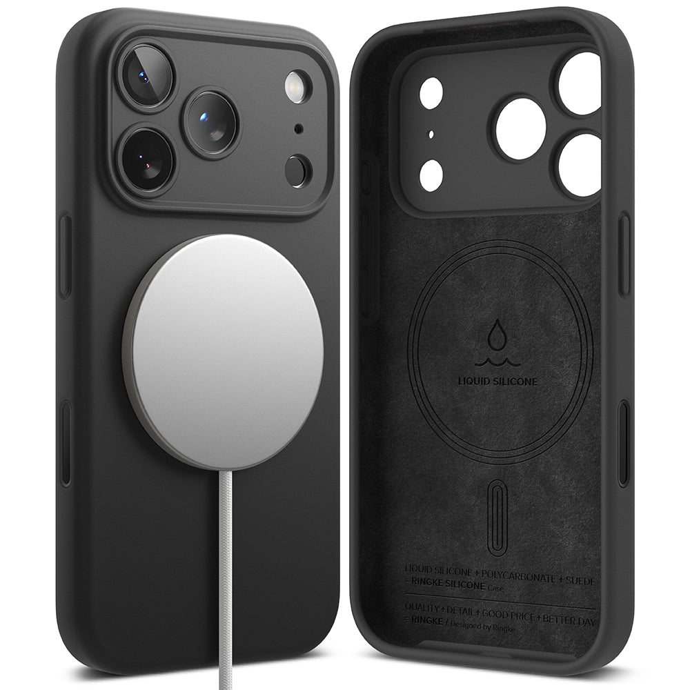 Калъф MagSafe за Apple iPhone 17 Pro, Ringke, Силикон, Черен