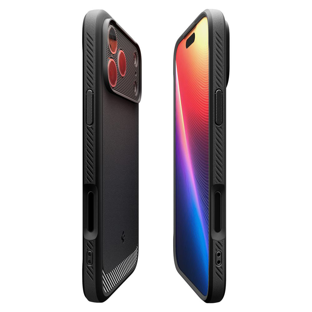 Калъф MagSafe за Apple iPhone 17 Pro, Spigen, Rugged Armor, Матово черен