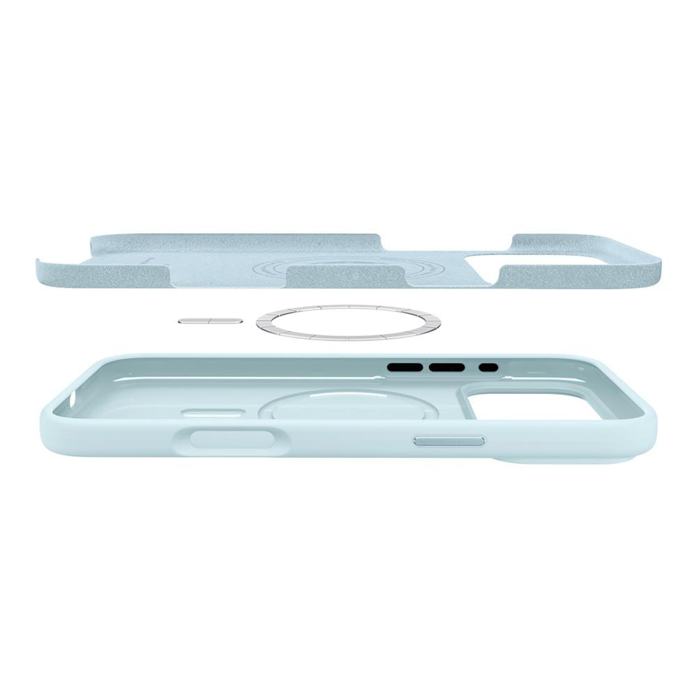 Калъф MagSafe за Apple iPhone 17 Pro, Spigen, Silicone Fit, Син