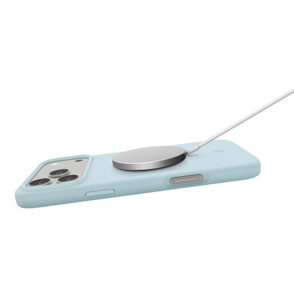 Калъф MagSafe за Apple iPhone 17 Pro, Spigen, Silicone Fit, Син