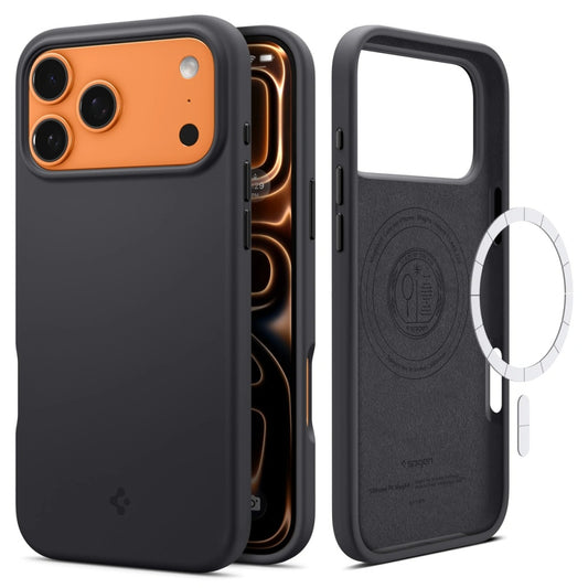 Калъф MagSafe за Apple iPhone 17 Pro, Spigen, Silicone Fit, Черен